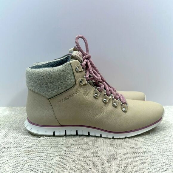COLE HAAN Zerogrand Hiker Boots Booties Grey Tan Purple Women's size 9 - Picture 1 of 10